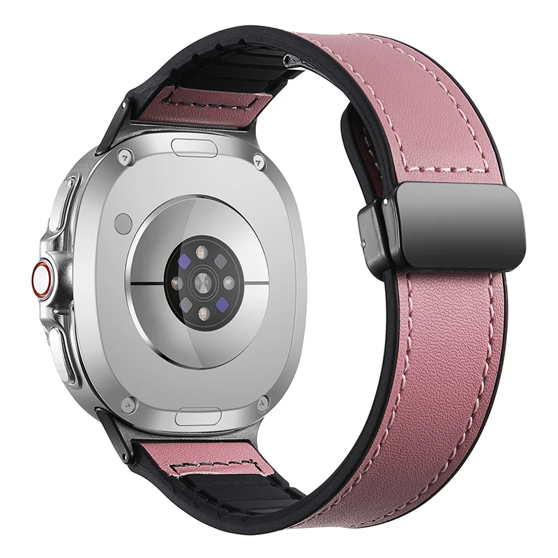Premium Magnetic Leather Silicone Strap - Men's Sports Bracelet