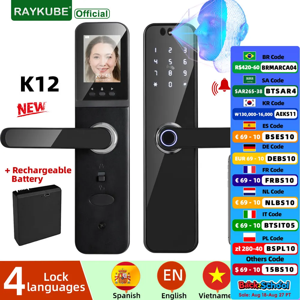 Tuya Wifi 指紋ドアロック デジタル電子ロック スマートキー Wifi 電子ドアロック/指紋認識/パスワード/スマートカード/キーロック