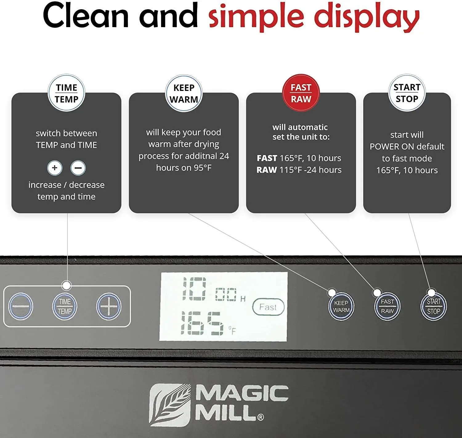 (10 Stainless Steel Trays) Digital Adjustable Timer Temperature Control Keep Warm Function 4