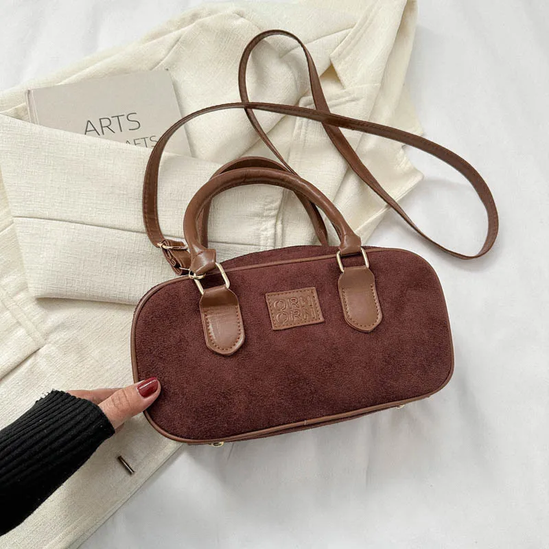 Retro Fashion Simple Matte Texture Handbag Winter New Foreign Style Versatile Shoulder Bag Luxury Brand Women's Crossbody Bag