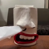 Handmade Funny Face Tissue Holder Funny Funny Nose Draw Tissue Box Quirky Nose Resin Tissue Box Desktop Ornament 2