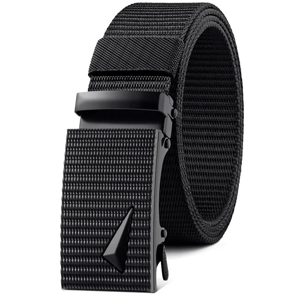 Herrengürtel, automatische Metallschnalle, Nylonimitat, Gurtband, Outdoor-Arbeitsgürtel, zahnlos, automatische Schnalle, lässiger Sport-Leinengürtel – Detail 6