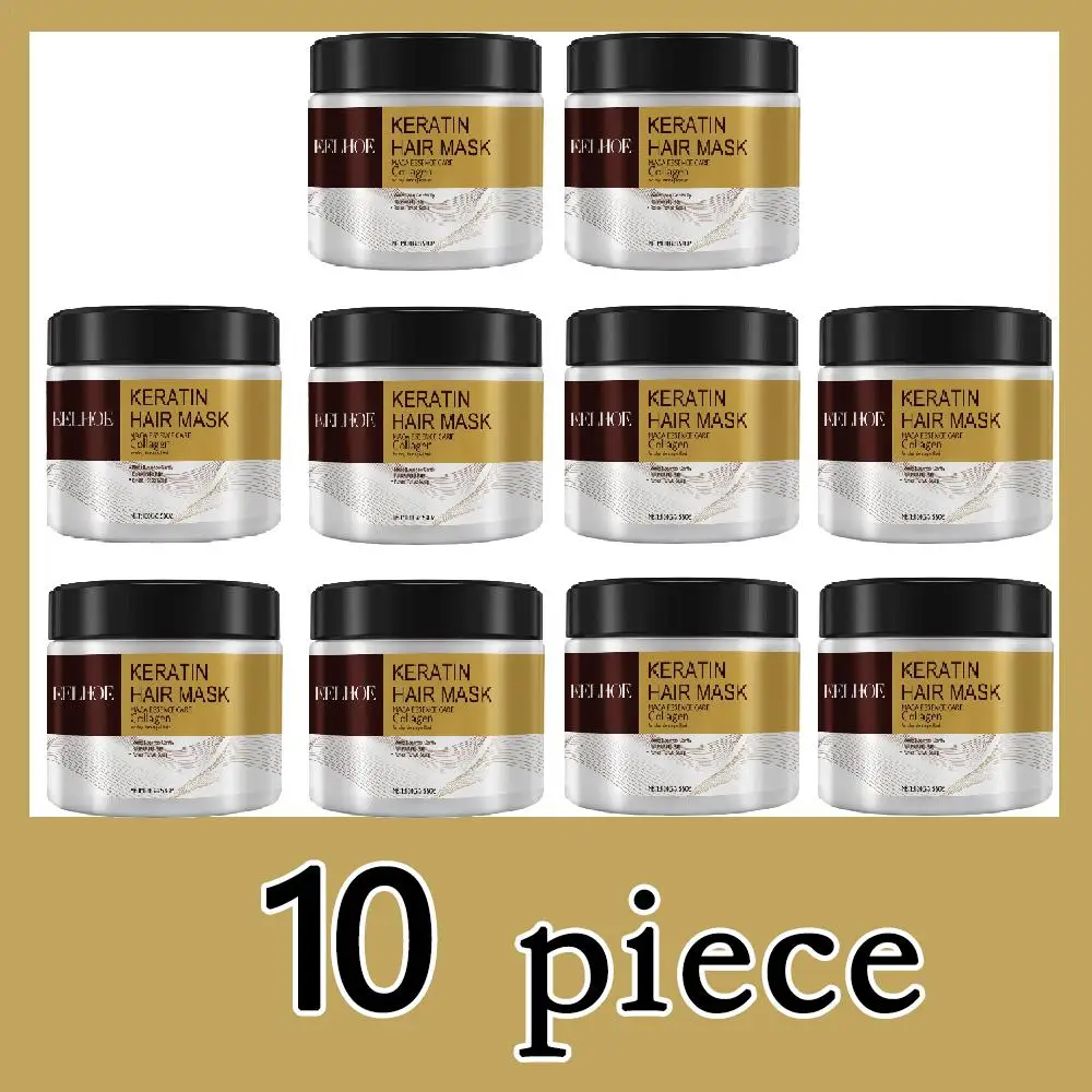 

10PCS Collagen Repair Damaged Dry And Short-tempered Hair And Hair Keratin Mask Hair Is Smooth, Soft, Care Moisturizes Shiny