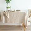 100% Pure Linen Tablecloth Natural Fabric for Kitchen Dining Room Party Holiday Tabletop Decoration Solid Color Table Cover 1