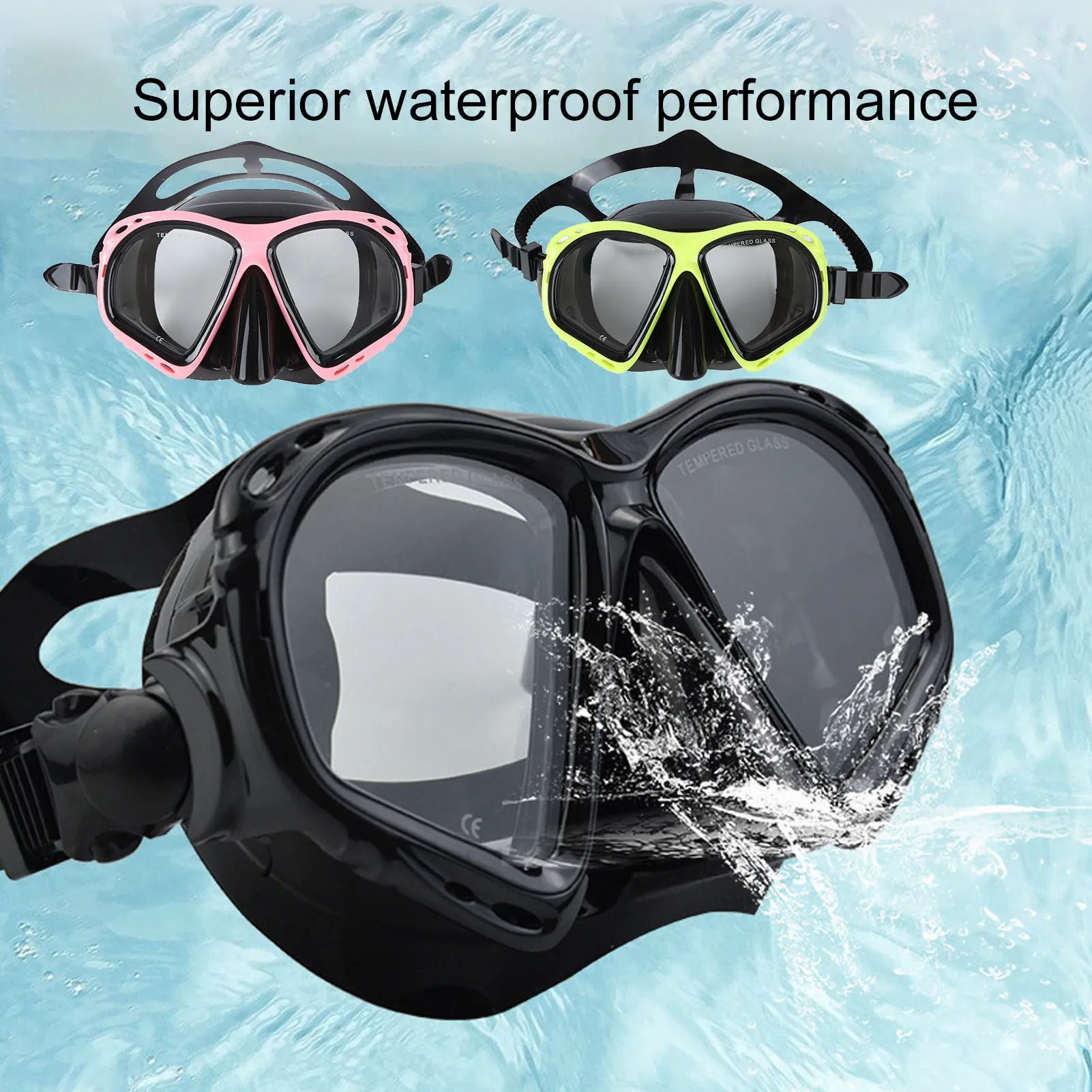 Snorkeling Mask Men Women Swim Goggles Large Good Sealing Anti Fog Double Elastic Strap Waterproof Outdoor Diving Glasses