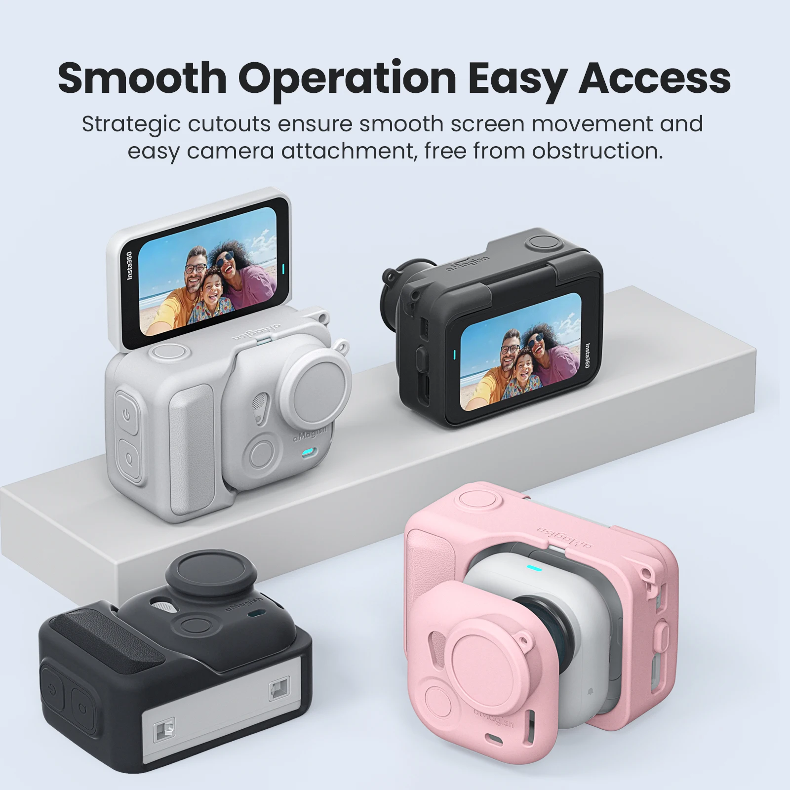 Insta360 GO 울트라 실리콘 보호 케이스용 Insta360 카메라 액세서리용 긁힘 방지 및 충격 방지 케이스