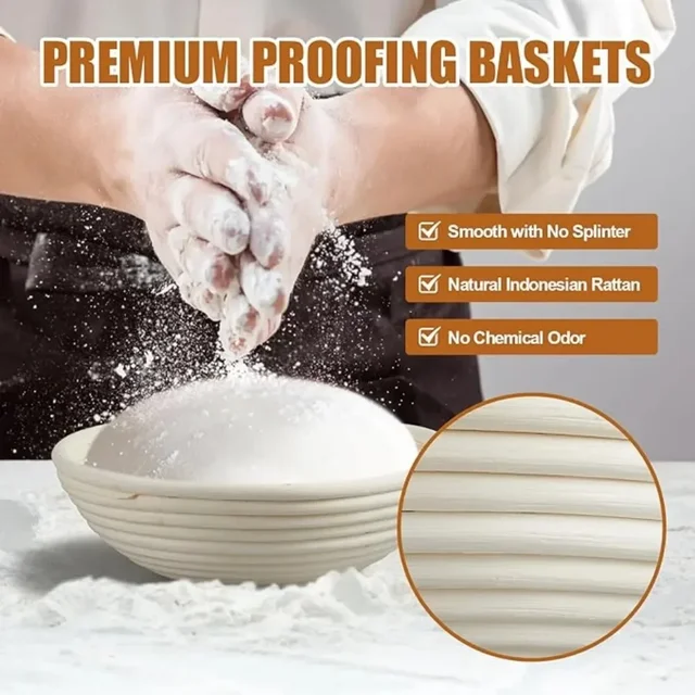 Sourdough Starter Kit Bread Proofing Baskets 24oz Sourdough Starter Jar Date Marked Feeding Band for Baking Enthusiasts Supplies 4
