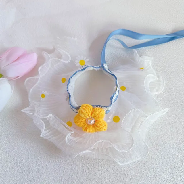 Pearl Dog Collar Jewelled Silk Wedding Cat Puppy Ribbon Scarf Pendant Pet Bows Necklace Satin New Kitten Accessories Bowtie Gift 6