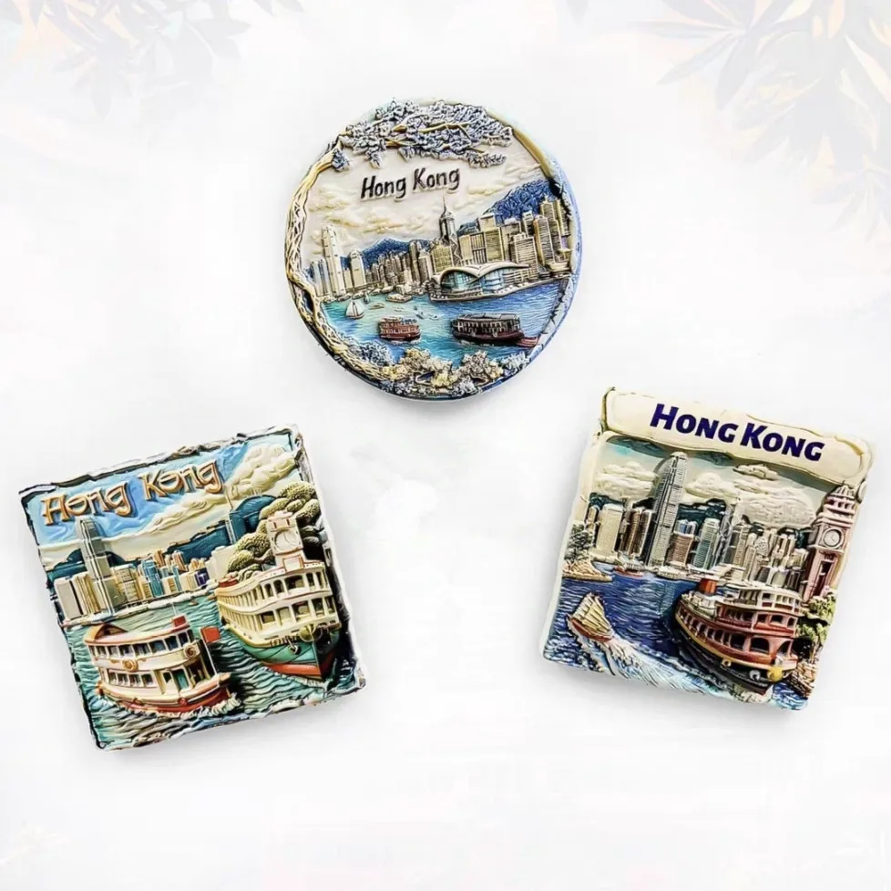 Asia HongKong Resin 3D Fridge Magnets Tourism Souvenir Refrigerator Sticker Handicraft Gift Decoration Articles