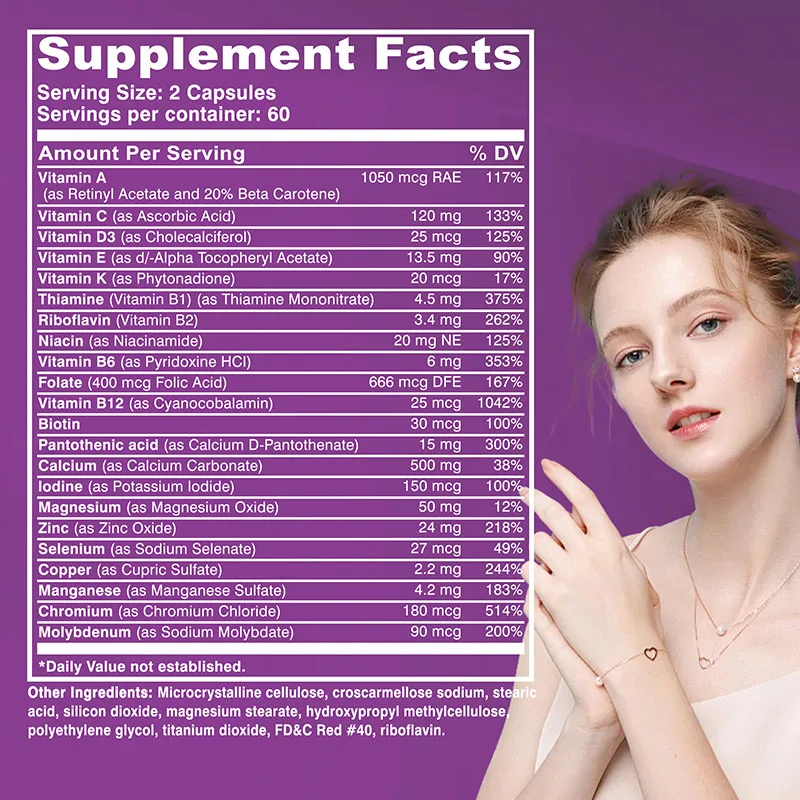 Women’s 50+ Complete Multivitamin - Supports Brain, Heart, Digestive and Immune System Health and Boosts Metabolism - Image 2