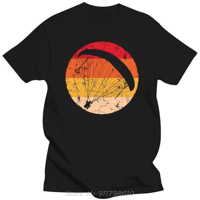 Mode rétro parapente T-shirt pour hommes loisirs parapente paramoteur Parachute T-shirt coton T-shirt cadeau hommes vêtements