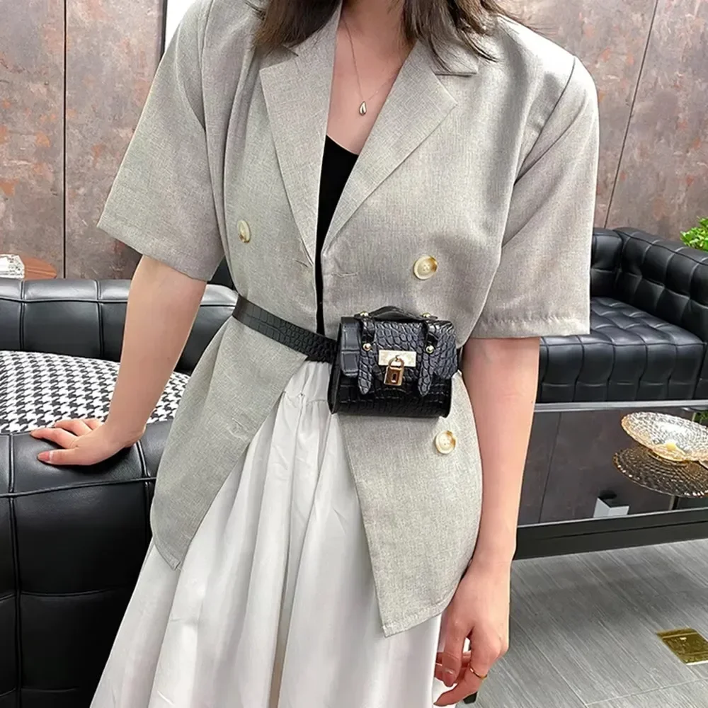 1PC Fashion Crocodile Print Mini Waist Bag Women Small Crossbody Girdle Bag Portable Coin Purse Girl Wallet Clothing Accessories