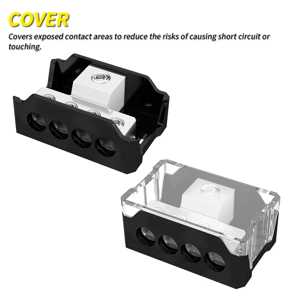KIMISS 1-In 4-Out Power Distribution Block – 0 Gauge Input To 4 Gauge Output, Alloy Car Audio Splitter For Vehicles - View #7