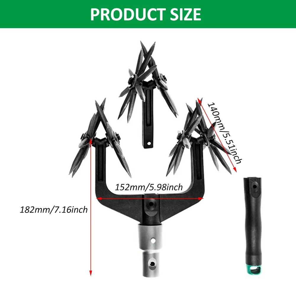 Rotary Cultivator Tool Set Hand Held Garden Cultivator Detachable Tines 2-In-1 Garden Soil Scarifier Reseeding Grass garden cultivator