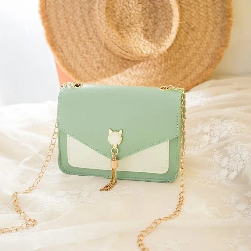 

Messenger Crossbody Bag Women Bag Tassel Chain Shoulder Small Square Bag