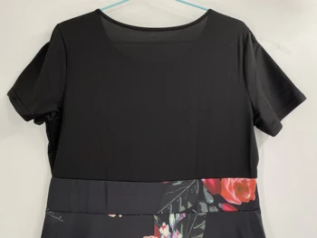 Large Size Polka Dot Print Seam Dress, Dignified And Elegant Slim Round Neck Short-sleeved Vest Dress, Spring And Summer, Women' 5