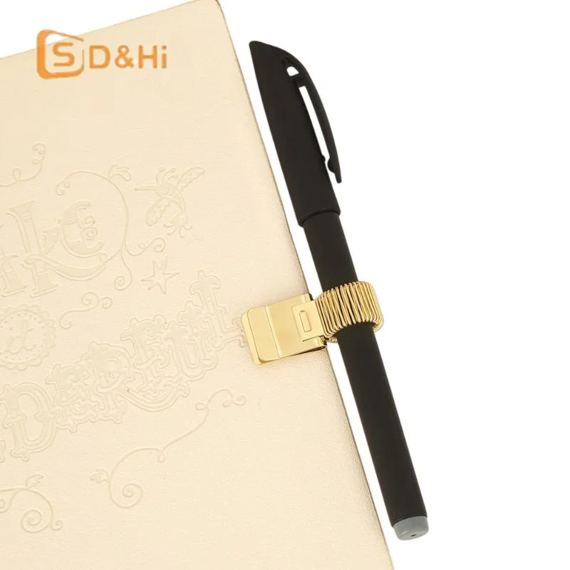 1/3/5Pcs 다기능 텔레스코픽 스프링 전기 도금 펜 클립 메모장 휴대용 스프링 펜 슬롯 고정 문구 액세서리