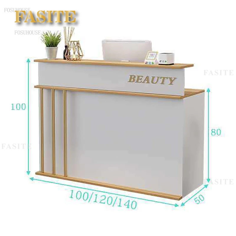Description Picture 5 of itemModern Reception Desks Office Furniture Simple Cashier Counter Office Desks Barber Shop Beauty Salon Bar Table Reception Desk