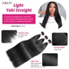 Light Yaki Straight Hair Bundles 1/3/4 Pieces Kinky Straight Human Hair Bundles 8-30 Inch Remy Human Hair Extensions For Women 5