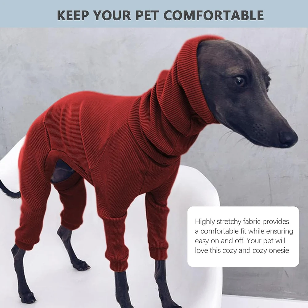 Dog Winter Overalls - Lightweight Turtleneck Dog Onesie for Medium Large Dogs
