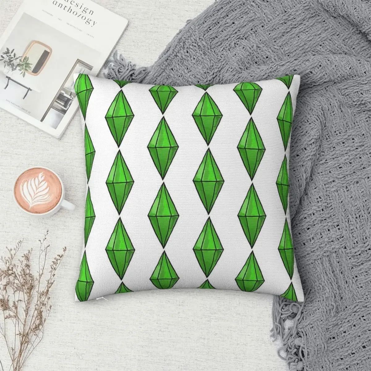 

Plumbob Pillowcase Polyester Pillows Cover Cushion Comfort Throw Pillow Sofa Decorative Cushions Used for Home Bedroom Sofa