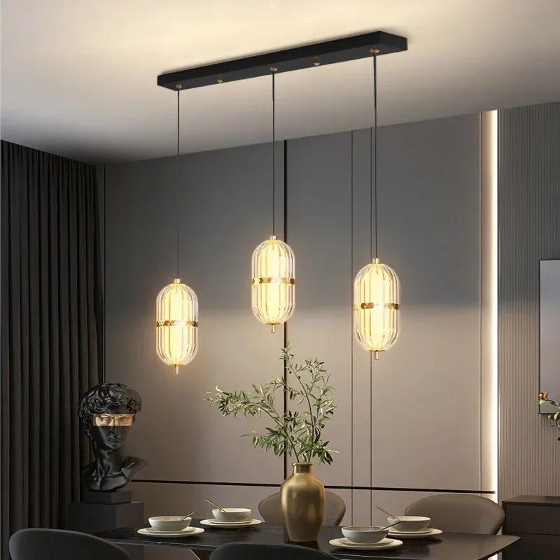 

AiPaiTe modern LED long / disc force living room chandelier acrylic gold / black dining room stairwell bedroom lighting fixtures