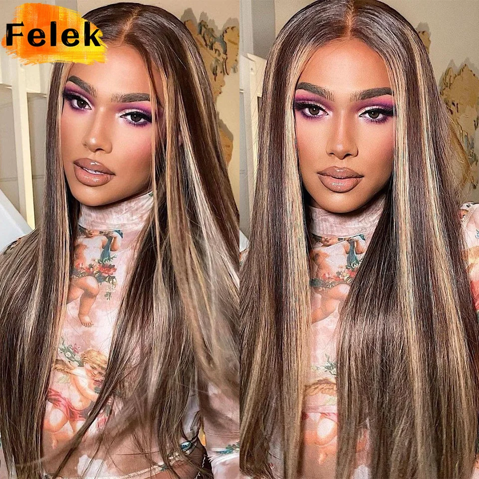 Straight Hair Bundles Synthetic Natural Hair Weaving 613 Blonde Bundles Extensions Ombre Brown Red Weave Long Fake