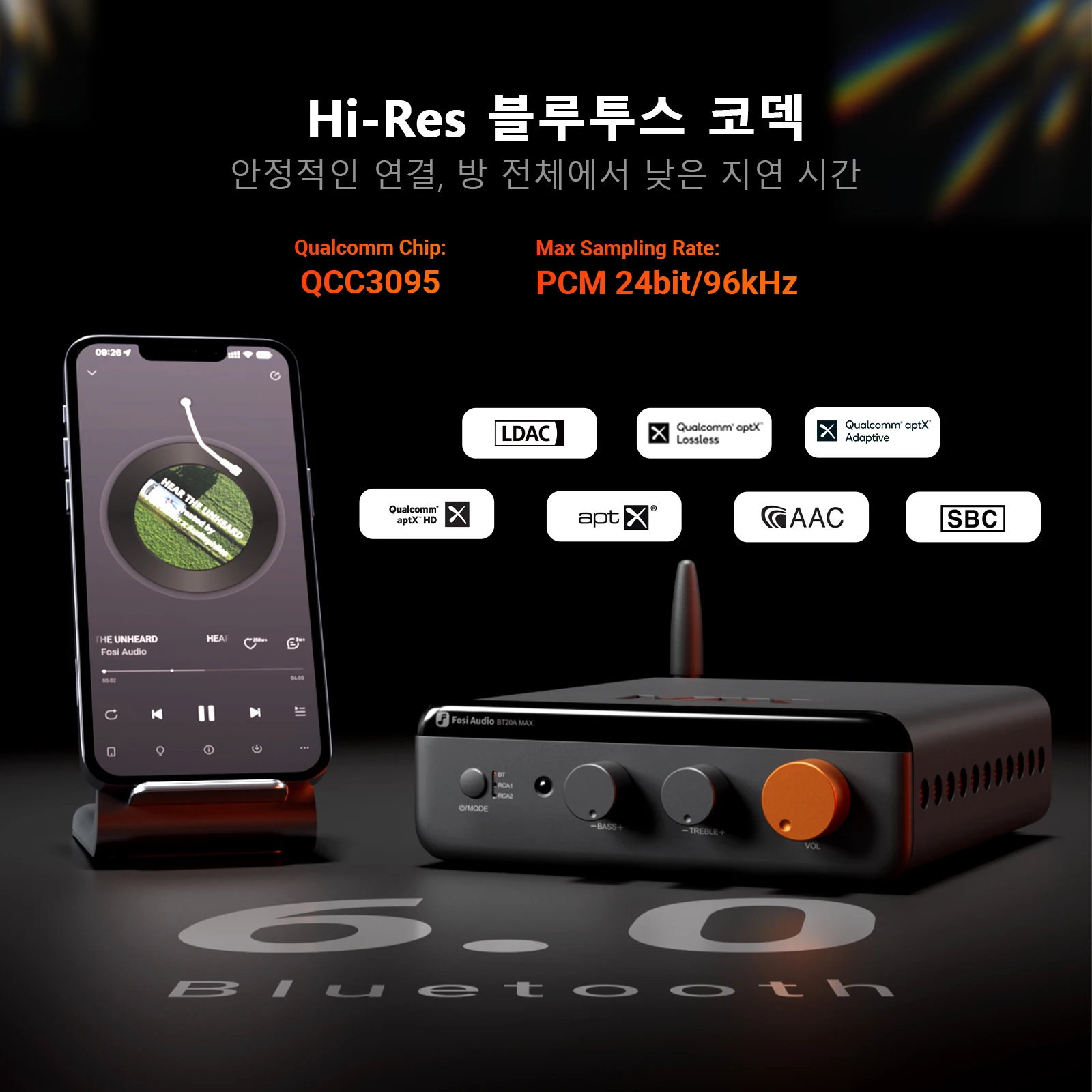 포시 오디오 BT6.0 하이파이 스테레오 앰프 2.1 채널 하이파이 스테레오 앰프 PFFB 기술 300W*2 클래스 D 파워 앰프