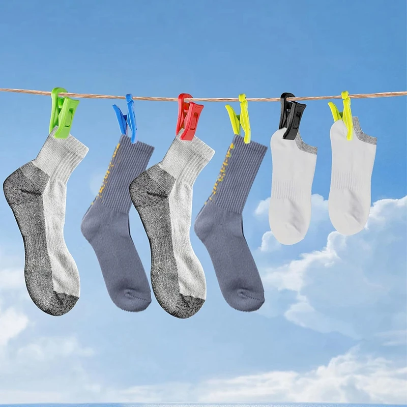 60 Sock Clips for Washing Machine And Dryer Sock Clips With Hooks Sock Holder Directly Into The Drawer Durable