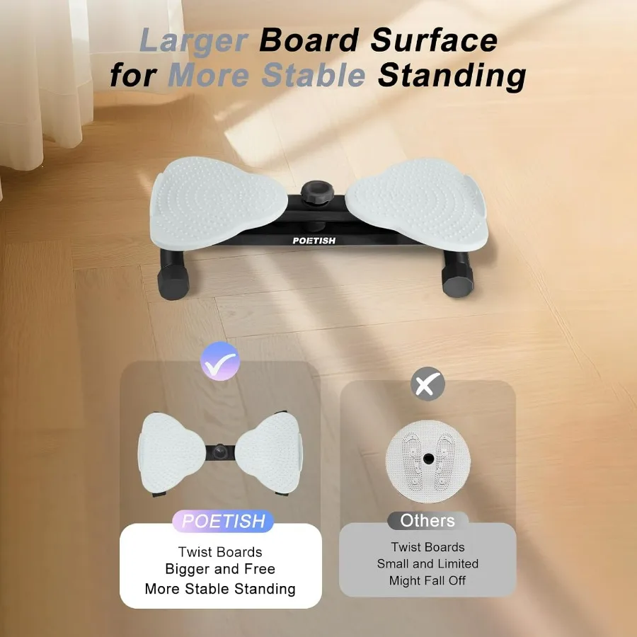 Waist Twister Ab Machine, 300 lbs Weight Capacity, Adjustable Ab Twister Board with Foot Massage for Belly Fat Loss, Noiseless H