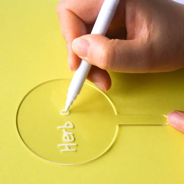 12Db/Beállított Akrilkertészeti Címke Jelző Virág Növény Cserepes Jelölése 2Mm Átlátszó Beillesztés Pillangó Padló Dugó Kézírás Új - Image 4