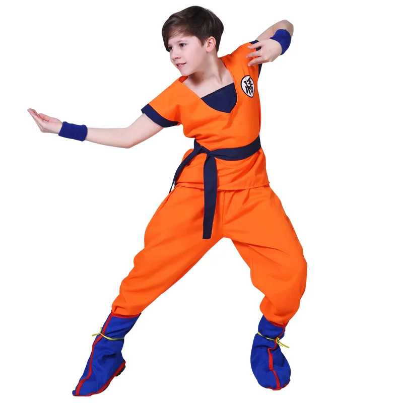 Son Goku Anime Holiday Suit Cosplay Costume Set Top Line, Pants, Belt,  Tail, Wrister, And Wig For Adults And Kids H220805 From Wangcai01, $13.5