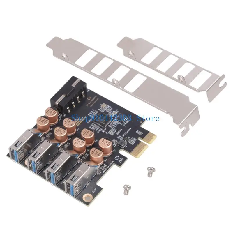 652F 실용적인 PCIe-4 포트 USB 4Pin 카드 어댑터 카드 데스크탑 마더 보드 용 데스크탑 USB PCIE USB 3.2 확장 카드