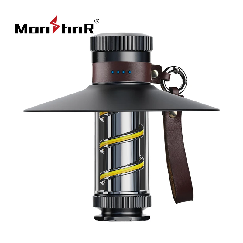 

LED Rechargeable Portable Camping Lantern Camp Bright Flashlights with Stepless Dimming Waterproof Powerful Handheld Work Light