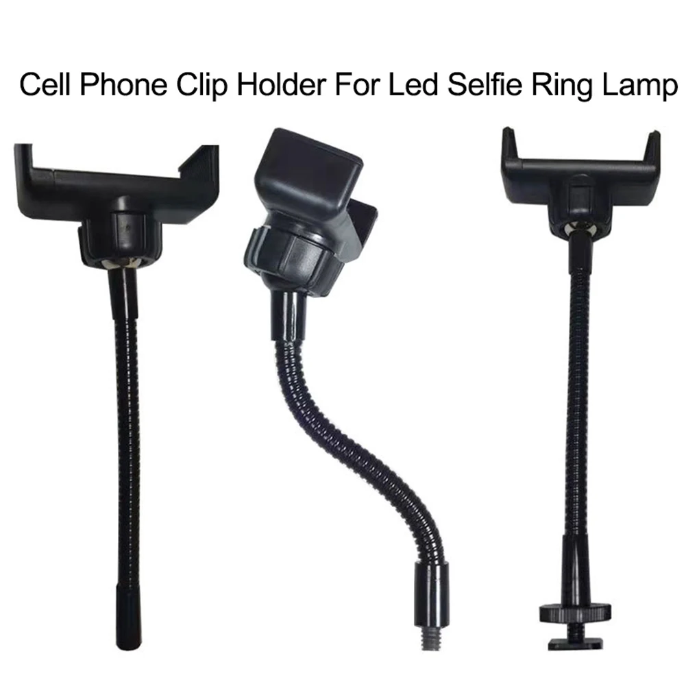 Hot Flexible Hose Phone Clip Holder For Smartphone Stand Live Broadcast Selfie Ring Lamp Phone Clamp Bracket Parts
