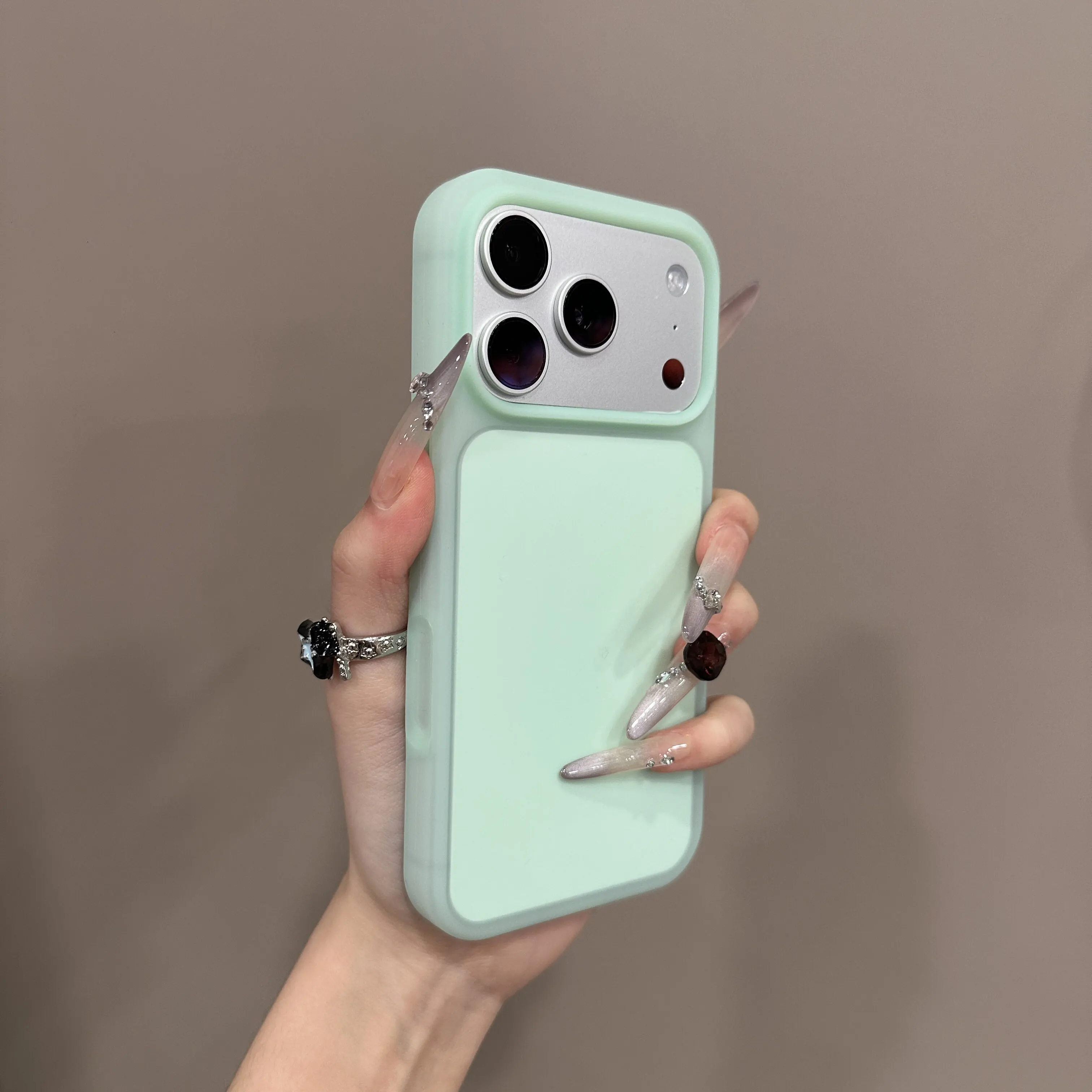 Chic Candy Solid Color Jelly Case with AI Camera Control and Shockproof Skin Feel