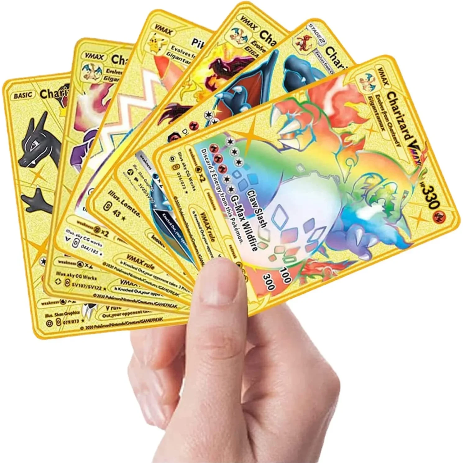 Pokemon Cards Metal English Iron Cards Mewtwo Pikachu Gx Charizard Vmax Cartas Pok&eacute;mon Vmax EX