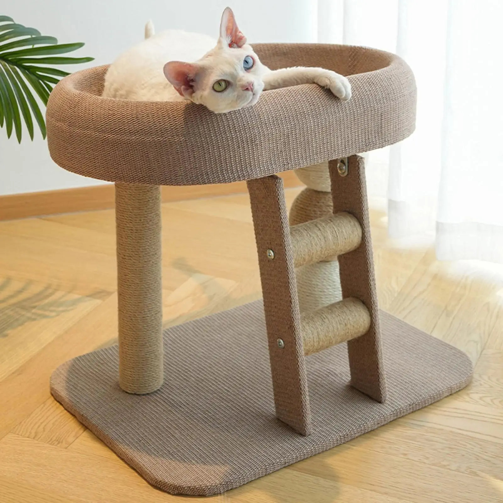 Small Cat Tree Tower with Top Perch Scratching Post Multifunctional Interactive Toy Pet Accessories for Indoor Cats Kittens