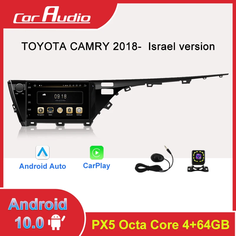 

10" Android 10 For TOYOTA CAMRY 2018- Car Radio Multimedia GPS Navigation Navi Player Auto Stereo 2din WIFI Carplay android auto