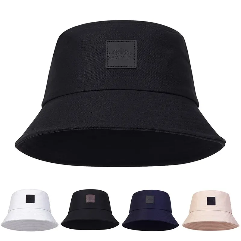 Unisex New York Leather Label Personality Bucket Hats Fishermen Caps Outdoor Casual Cap Sunscreen Hat Sports & Entertainment