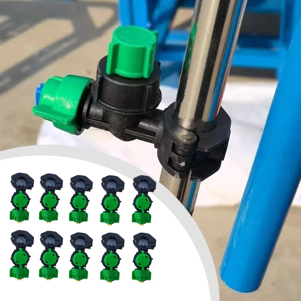 10er-Pack traktormontierte landwirtschaftliche Sprühdüsen, 9,8 mm Öffnung, fächerförmige Zerstäubung für 21–22 mm Stahlrohre – Detail 1