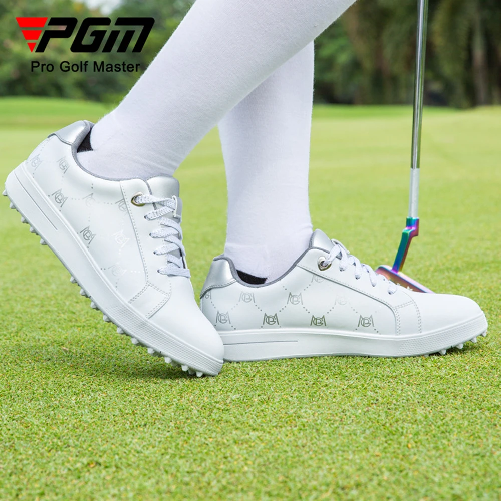 PGM Golf Shoes Women's Microfiber Waterproof Sneakers, Fashion Printed Patterns, Rubber Anti slip Fixed Nails, Golf Supplies