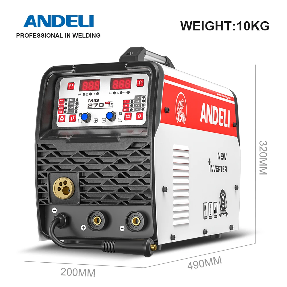 ANDELI Welding Machine MIG-270 110V/220V MIG/Lift TIG/MMA Flux 3 in 1 MIG Welder Gas Gasless MIG
