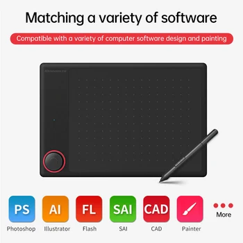 10moons G30 Graphics Tablet Digital Drawing Tablet with 7*5 inch Working Area 8192 Levels Pressure Sensitivity 233PPS Sample
