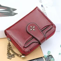 Femmes portefeuilles et sacs à main en cuir PU sac d'argent femme court moraillon sac à main petits porte-cartes bleu rouge pochette nouveau portefeuille pour femmes 3