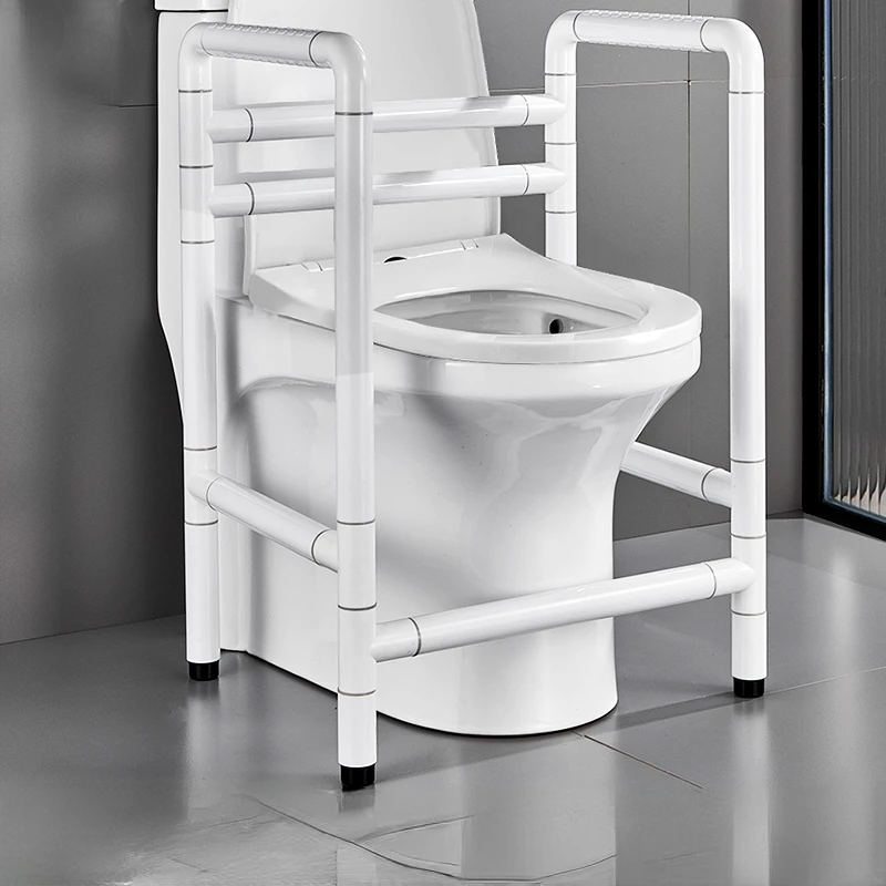 Anti-rollover Toilet Support Frame, Stainless Steel Safety Stand Up Commode Toilet Handrail Toilet Chair for Disabled People 2