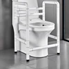 Anti-rollover Toilet Support Frame, Stainless Steel Safety Stand Up Commode Toilet Handrail Toilet Chair for Disabled People 2