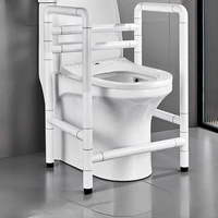 Anti-rollover Toilet Support Frame, Stainless Steel Safety Stand Up Commode Toilet Handrail Toilet Chair for Disabled People 2