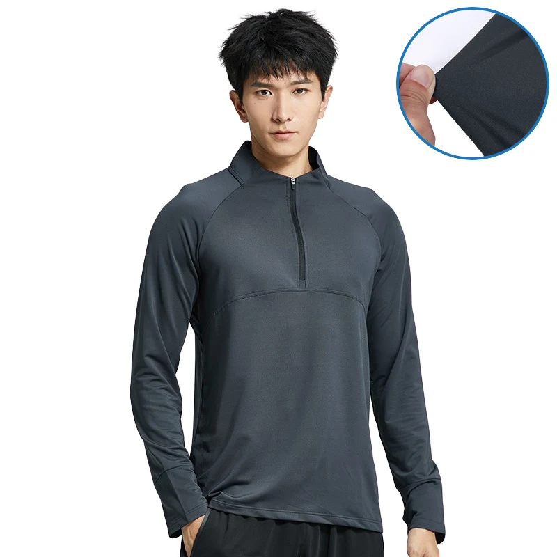 

New Winter Autumn Quick Dry Running Sport Shirt Zipper Fitness Gym Sports Jogging Casual Basketball Sport Top Men's Sportswear