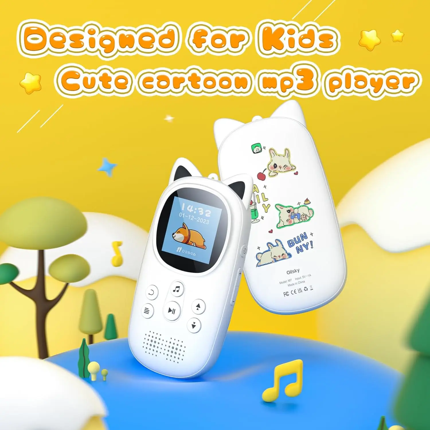 Kids Portable Bluetooth MP3 Player with Speaker and Headphones